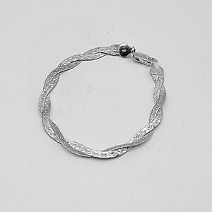 Italian 925 Sterling Silver Braided Reversable Bracelet